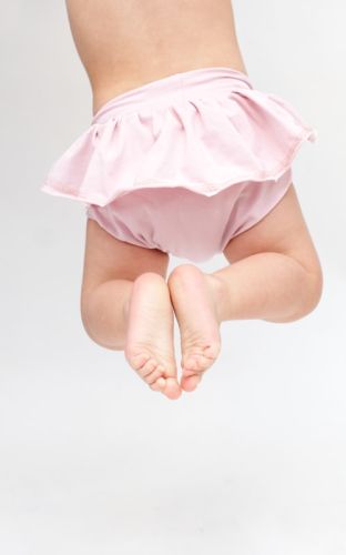 baby bloomers - spodnie z falbanką - zakryj pampersa - puder - 2